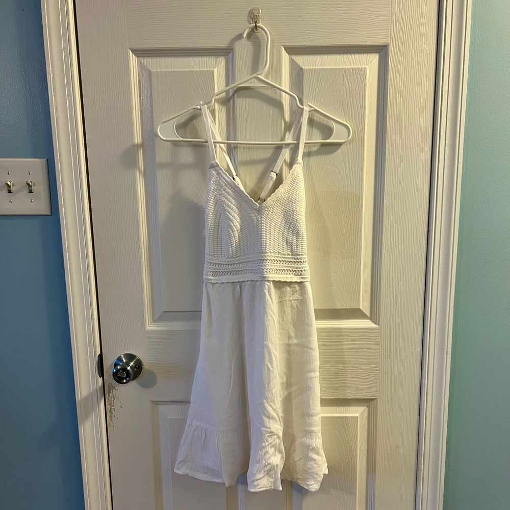 Hollister White Crochet Top Summer Dress (Size M)
